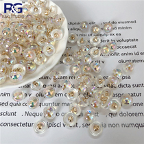 Semi-round pearl transparent color buttons Gold high feet AB color buttons blouse Chiffon silk cheongsam buttons