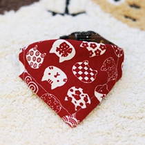 Pet triangle towel dog traction collar lucky cat saliva towel decoration custom large and medium-sized dog supplies original