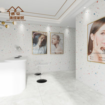 Imitation terrazzo bamboo and wood fiber integrated wall panel Beauty salon wall panel Spot background wall quick installation buckle plate decoration