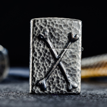 Zippo lighter kerosene windproof genuine personality antique old crack skeleton cross