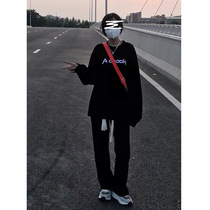 Casual straight drag pants lazy walking pants autumn and winter New drawstring loose slimming sports hanging wide leg pants women