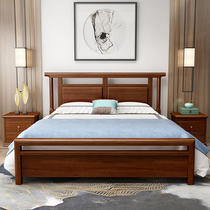 The new Chinese-style wood bed 1 8 meters Chinese gold sandalwood double Zen minimalist creative modern bedroom furniture