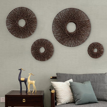 New Chinese wall wall hanging three-dimensional wall decoration Creative living room entrance background wall decoration disc floral decoration pendant