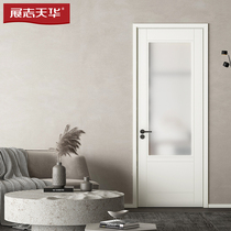 Exhibition Spirit Tianhua Wood Door Paint Baking Lacquered Door Glass Door bathroom Indoor toilet door Wooden Door Grey modern DM-002