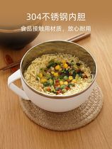 Large capacity with handle Blister Noodles Bowl with lid Easy cleaning day Type student Large number 304 Stainless Steel Bowl Dorm single a