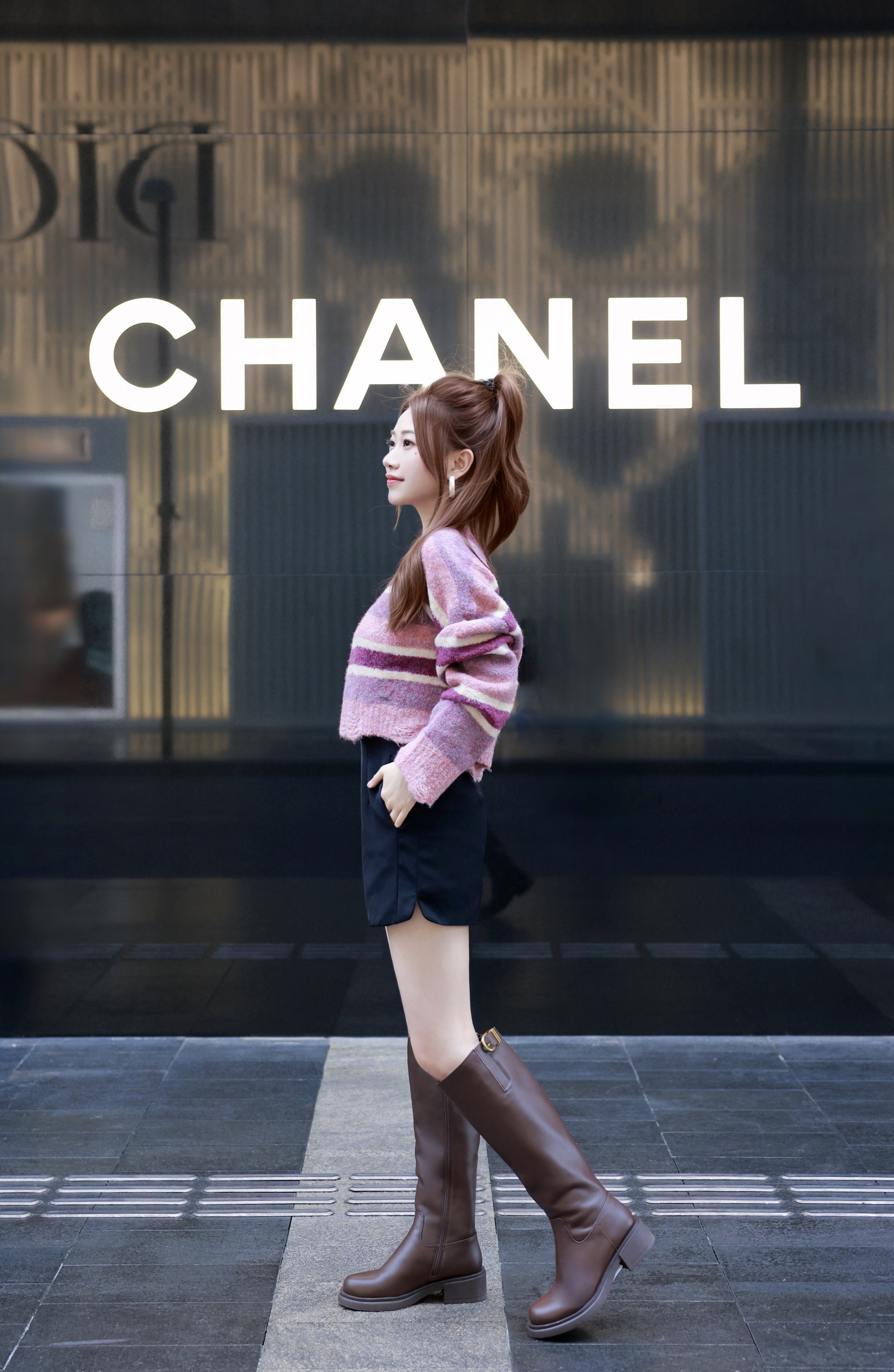 kisscat接吻猫[城市旅人]骑士靴，万茜方枪枪美洋同款真皮皮带扣复古英伦风