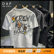 夏季短袖t恤男装2022年新款潮牌夏季ins潮流T恤公仔印花百搭上衣
