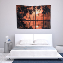 Nordic Coconut Tree Decoration Hanging Cloth Dormitory Bedroom Bedside Live Photo Bar Restaurant Net Red Background Cloth Wall Cloth