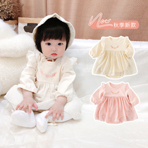 Baby autumn conjoined clothes Princess Autumn dress newborn baby spring and autumn full moon 100 days dress dress dress
