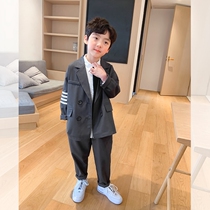 Monee Boys 2021 Spring and Autumn New Suit Korean Style Casual Wear Childrens Western-style Suit Two-piece Set