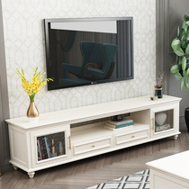American solid wood TV cabinet tea table combination modern minimalist light lavish small family room bedroom lockers sidelockers