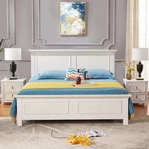 Tiantan furniture American bed solid wooden Wood combined with modern 1 8 meters 1 5m double Elm air pressure storage bed