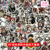 80 tattoos tattoo old school manuscript handbook sticker vintage style sticker set phone case sticker