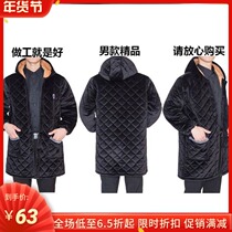 Male soil three layers plus velvet thickened coat cotton overalls winter clothes adults increase cotton padded jacket work can be worn outside