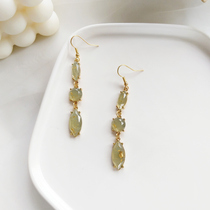 Small fresh earrings Simple drop-shaped resin drop earrings irregular long thin earrings Korean version fairy ear clip 91