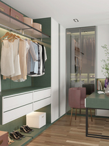 Oberly whole house custom cloakroom walk-in wardrobe bookcase integrated custom simple European light luxury one door to the top cabinet