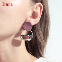 925 silver pin summer earrings temperament 2021 New Tide simple retro Net Red fashion Korean version of personality female