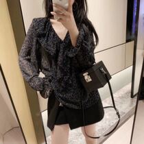 Ruffle small floral shirt womens 2021 summer new fashion small man Korean version fairy wind fashionable V-neck top