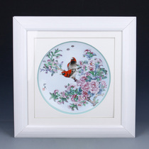 Home decoration collection gift gift Chinese arts and crafts master Zhang Songmao production works Porcelain plate painting Hanging painting
