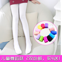 Childrens socks spring and autumn thin summer thin pantyhose girls leggings stockings pure white dance