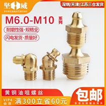 Oil Nozzle Butter Mouth Pure Copper Oil Cup Oil Nozzle Tip Straight Mouth 45 Degree Meniscus Oil Nozzle Grease Gun M6M8M10-M16