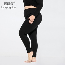 Women plus size 200 Jin De velvet thin abrasive plus velvet thin high waist warm leggings fat MM autumn pants 260 Jin