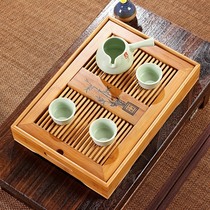 Day-style bamboo tea tray Tea tray tray Small number storage type Gongfu tea tray Home Brief Rectangular Tea Sea