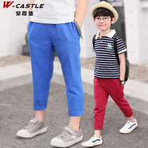 Childrens clothing summer boy ankle-length pants 2020 new large childrens casual pants summer handsome cotton thin pants tide