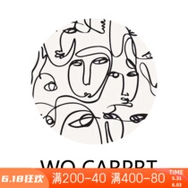 Turkish Face Art Round Carpet Nordic Ins Wind Minimalist Carpet-Like Board Dressing Table Basket Ground Mat Mat