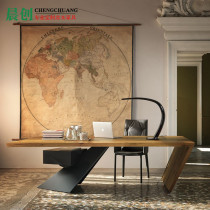 Nordic Creative Boss Solid Wood Desk Home Single Desk Writing Desk Industrial Wind Retro Desktop Computer Desk