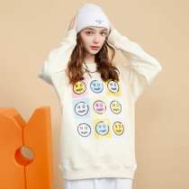 NO1DARA Jiuong grid emoji pattern printing tide clothes couples autumn long sleeve men and women wear top