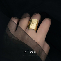 Legal light luxury European and American Fan Xiaoxiang Wind new personality Package K gold ring female Jane about wide face Temperament Tide Ring