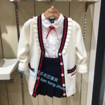 EK Clothing Clothes for Children in Fall 21 New Girls Long-Term V-collar Sweater CKB8921R