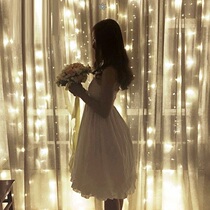 LED waterfall lights colored lights flashing lights string lights Girl room decoration anchor background bedroom hanging lights Stars curtain lights