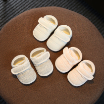 Newborn baby shoes Spring and autumn baby shoes 0-3 6 baby shoes autumn soft-soled shoes small cloth shoes before step shoes 4