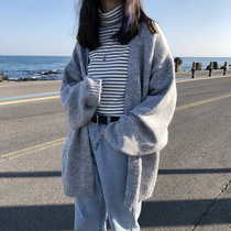 Sweater women loose wear 2020 Autumn and Winter new long lazy sweater cardigan jacket women Wild
