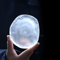 Delusion Ice crystal clarity Ancient method frozen burning glass round pot holder coaster Tea tray Simple dry bubble small tea tray