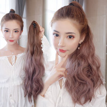 Pony-tailed wig female pop-up curly hair grab clip wool roll fluffy realistic gradient corn hot hip-hop egg roll