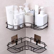 Punch-free corner rack toilet triangle frame toilet bathroom suction wall-type square rack storage rack long hanger