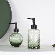 Modern simple dark green glass hand sanitizer bottle ornaments creative Nordic toilet bathroom lotion