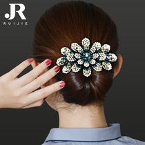 Hairclip headdress back of the head Korean simple rhinestone adult hair card tray top clip mother spring clip large