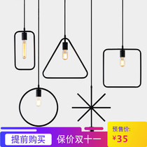 Creative retro industrial wind iron art single head chandelier lighting cafe bar aisle clothing store Restaurant Simple