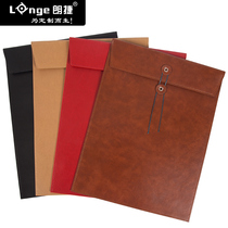 A4 Business leather document bag Large capacity portable simple data file bag High-grade storage bag Tender bag thickened document contract bill bag Female support company custom logo