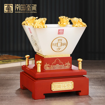 Poly Treasure Basin Swing Piece Office Trick Golden Toad Glazed Jade Company Jo Relocation Business Customize Business Gift