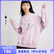 LILY2022 Spring new womens clothes men and womens same fun solid rivet loose round collar comfort Shoulder Weaters