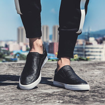 Boomer Men Shoes 2022 Fall New 100 Hitch Casual Shoes A Foot foot Lazy Man Board Shoes Leather Lefu Shoes Little Leather Shoes