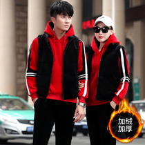 Couple winter New 2020 mens casual wear sports set Autumn Winter gold velvet three-piece sweater men