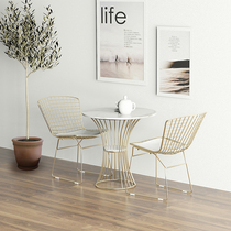 Balcony small tea table table and chairs Three sets European-style small luxurious combined suit modern minimalist bedroom casual small round table