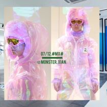 MX monster Independent Design Snow Mountain Windproof Colorful Siamese Work Dress Personalized Photography Styling Dress