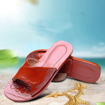 Olim Bull Leather Slippers Cool drag Men and women Summer home Soft bottom One-type headlayer Buffalo leather Home genuine leather slippers